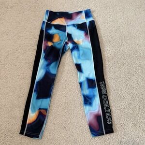 New Balance Running Tights Graphic Blue Print Size Medium Dry Fit Performance